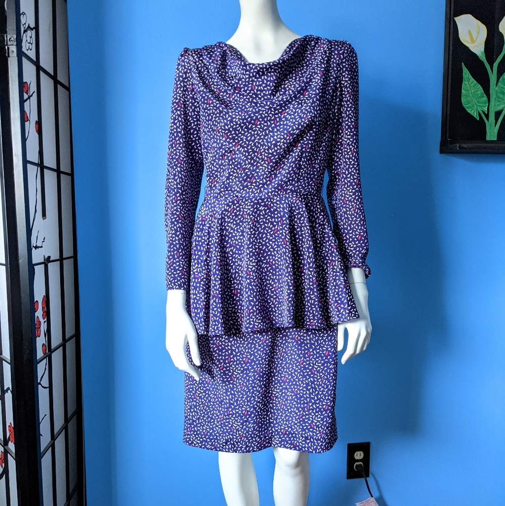 Vintage purple peplum dress